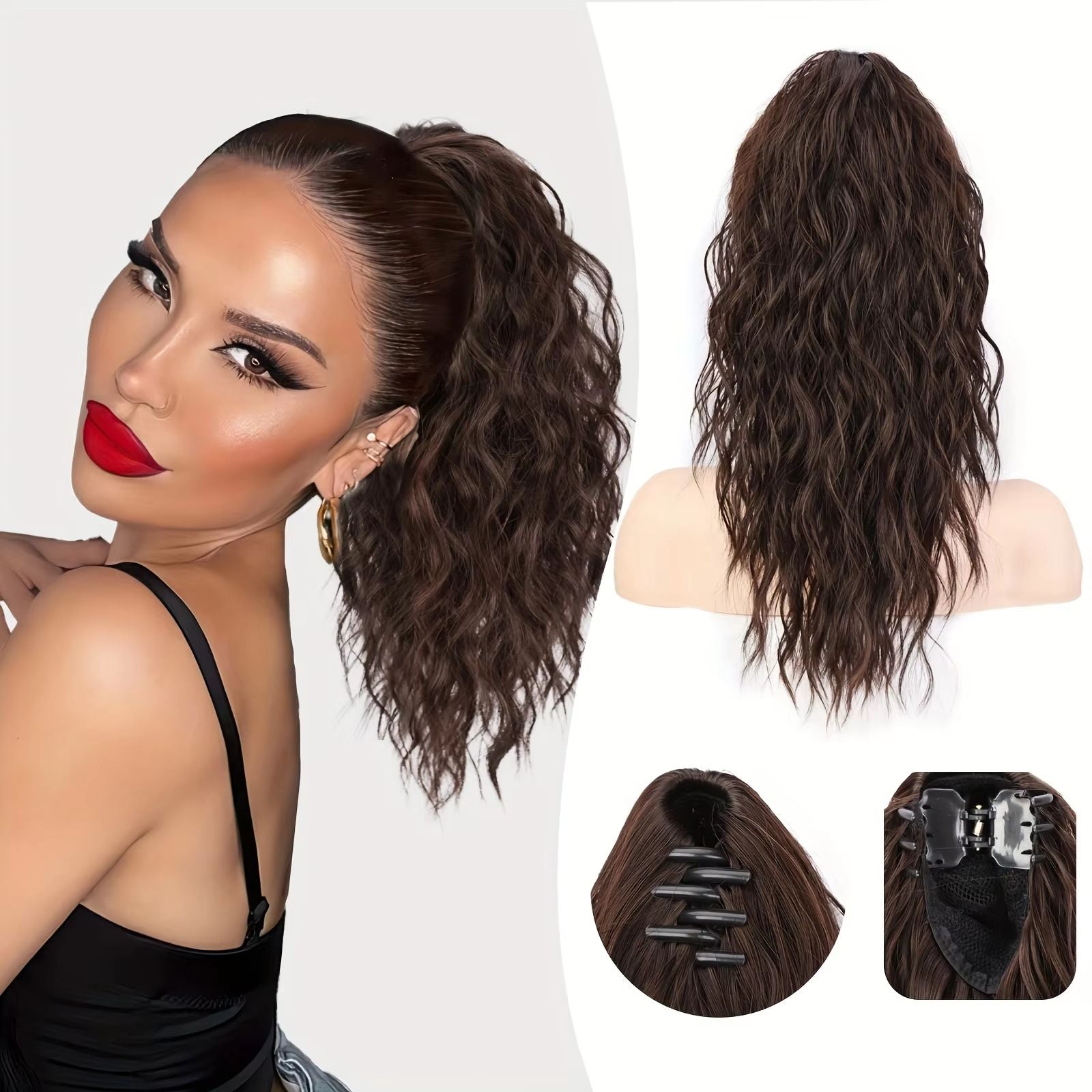 18 Inch Glamorous Wavy Hair Extension with Ponytail