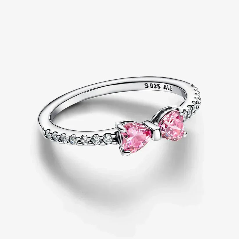 Sparkling Pink Bow Ring