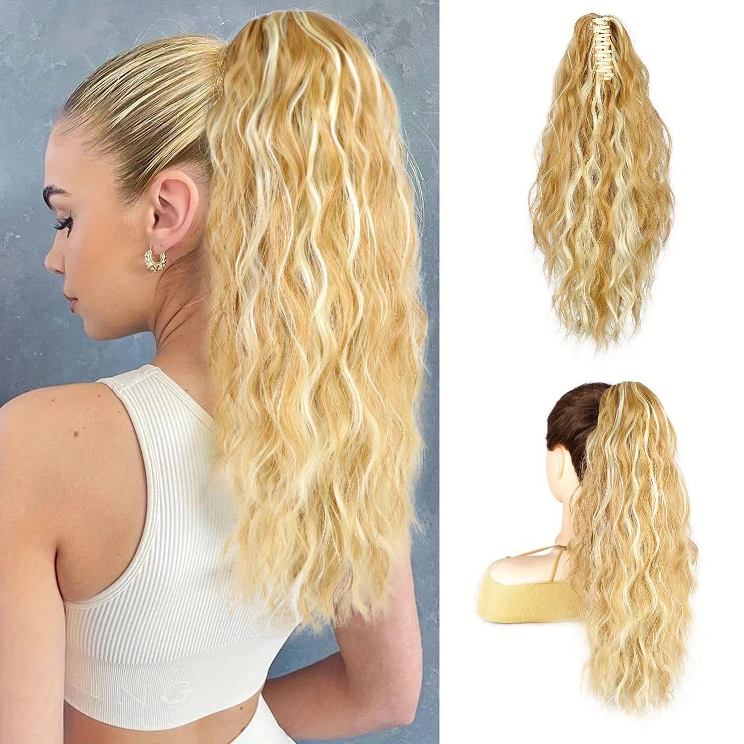 18 Inch Glamorous Wavy Hair Extension with Ponytail