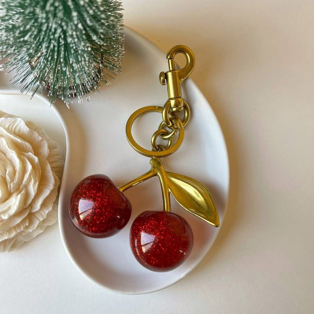 Cherry Earrings and Cherry Charm