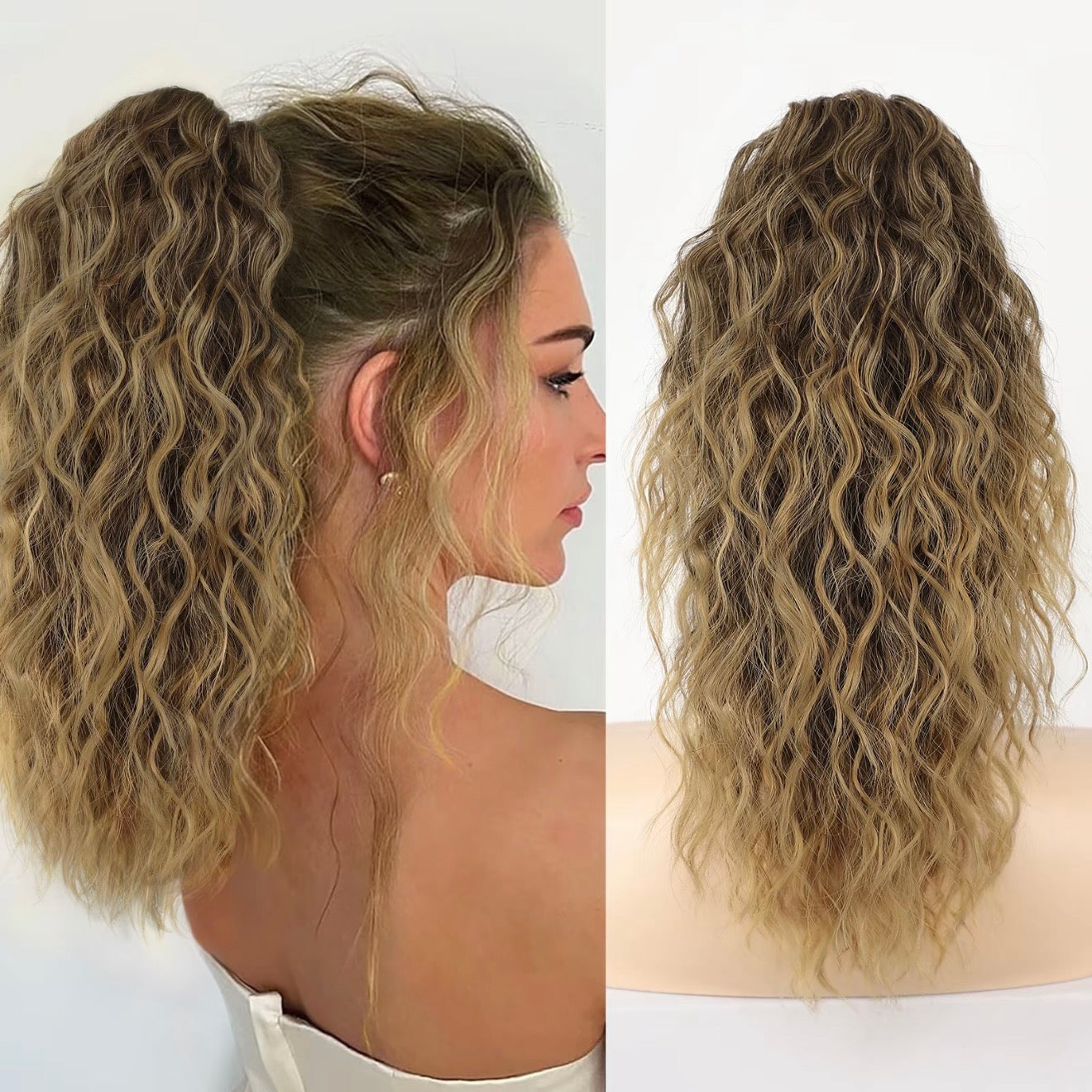 18 Inch Glamorous Wavy Hair Extension with Ponytail