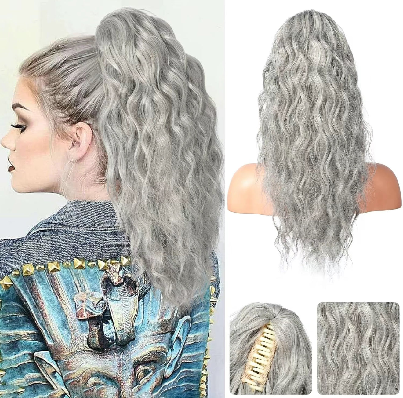 18 Inch Glamorous Wavy Hair Extension with Ponytail