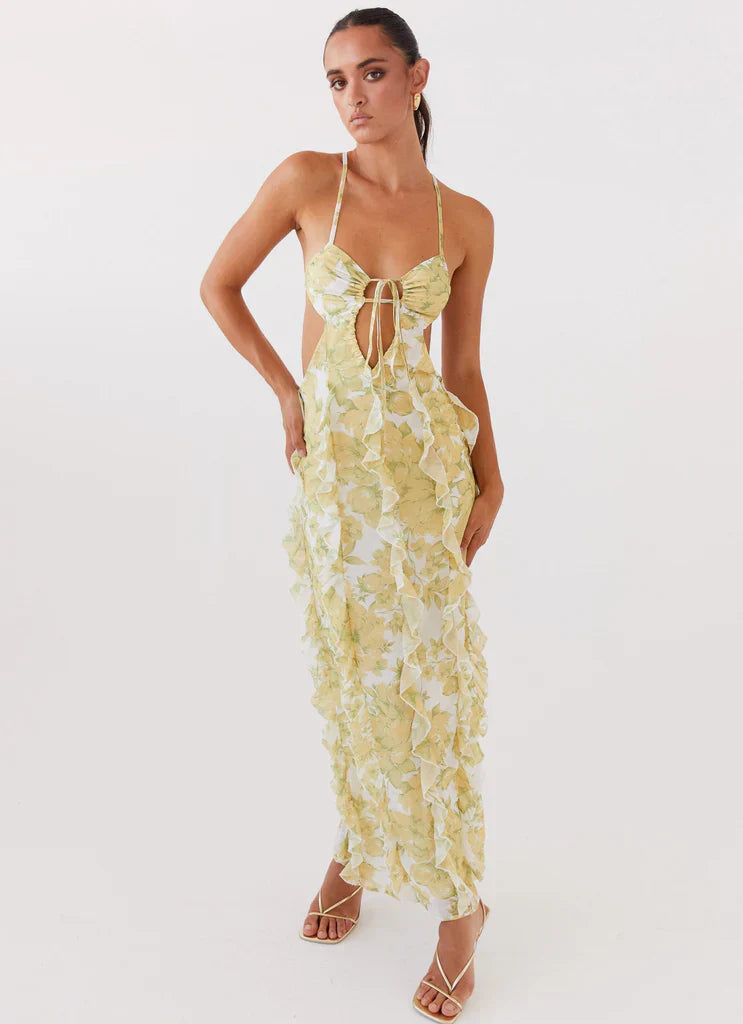 Sunset Kisses Ruffle Maxi Dress