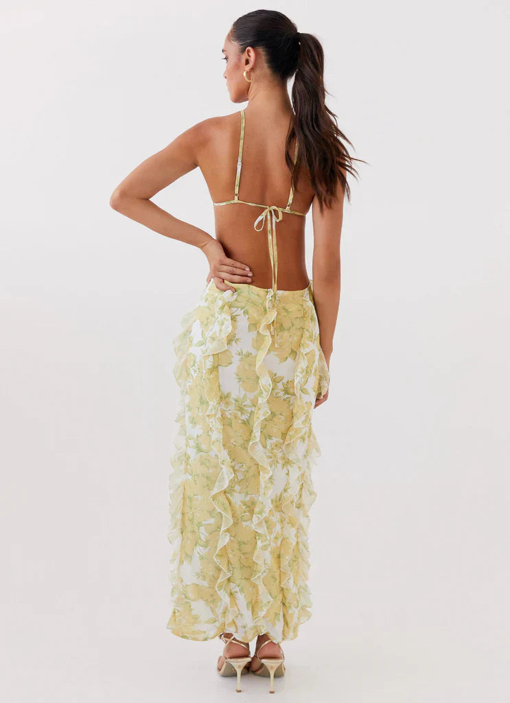 Sunset Kisses Ruffle Maxi Dress