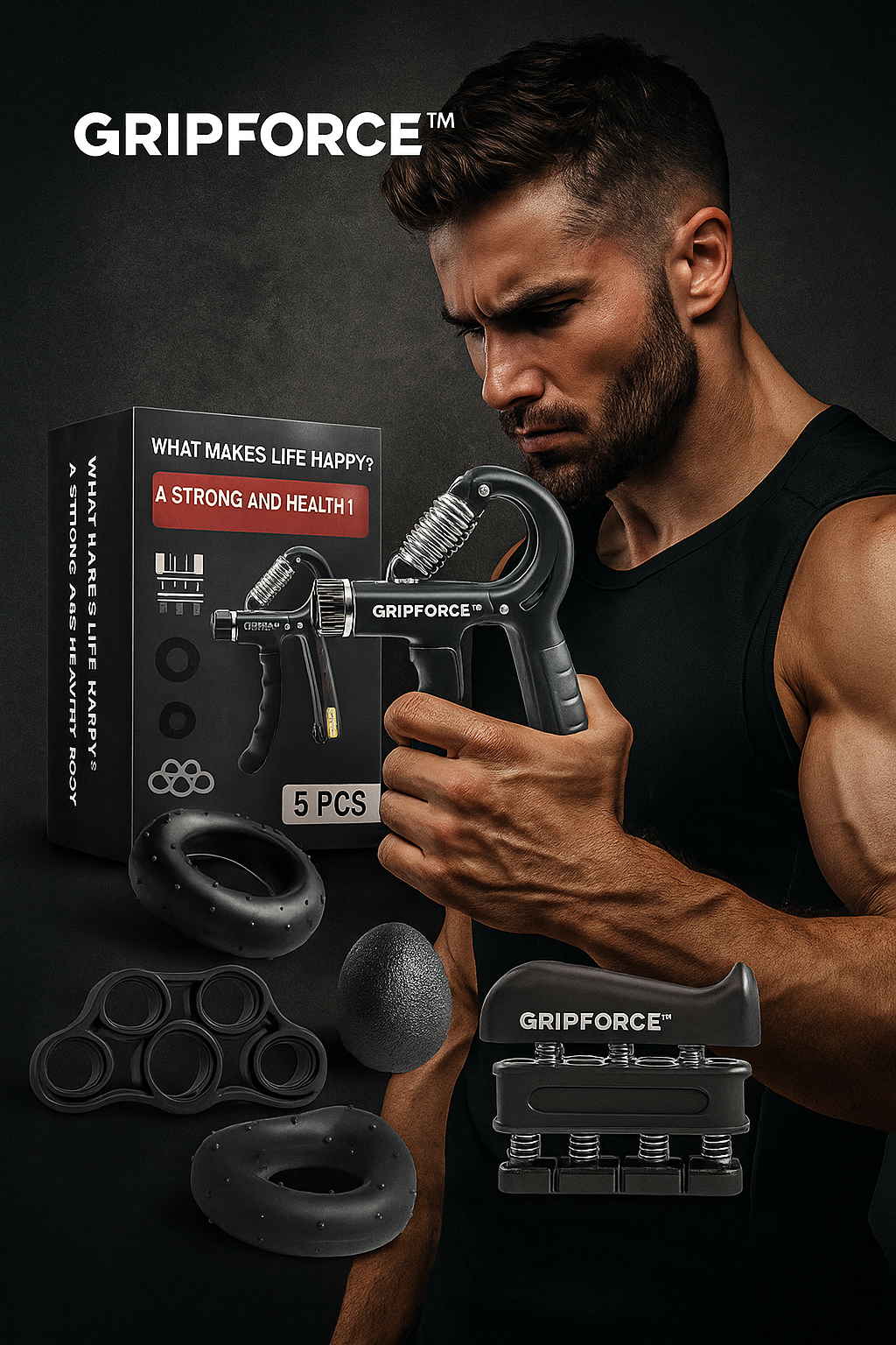 GRIPFORCE™ 5-in-1 Grip Strength Trainer Kit