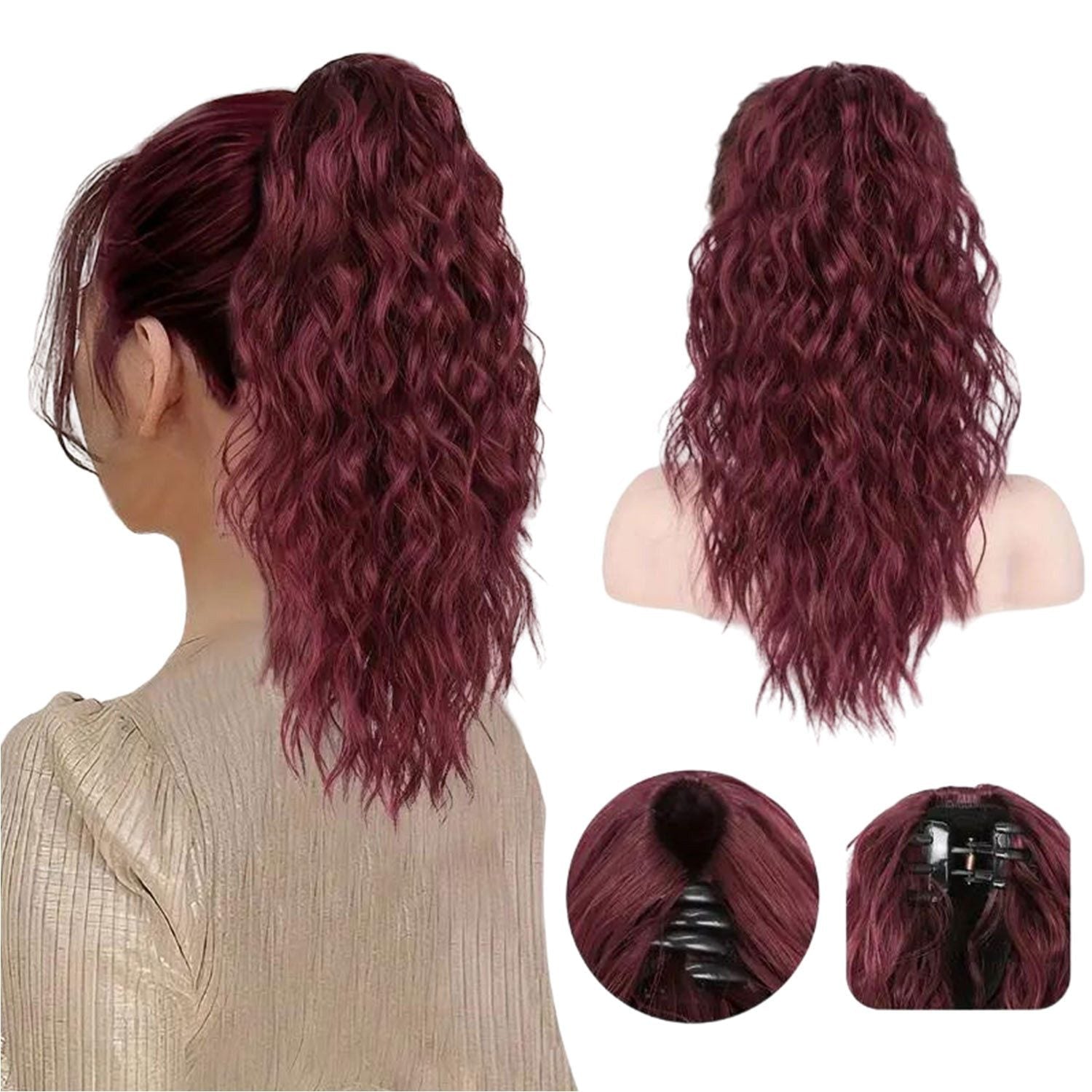 18 Inch Glamorous Wavy Hair Extension with Ponytail