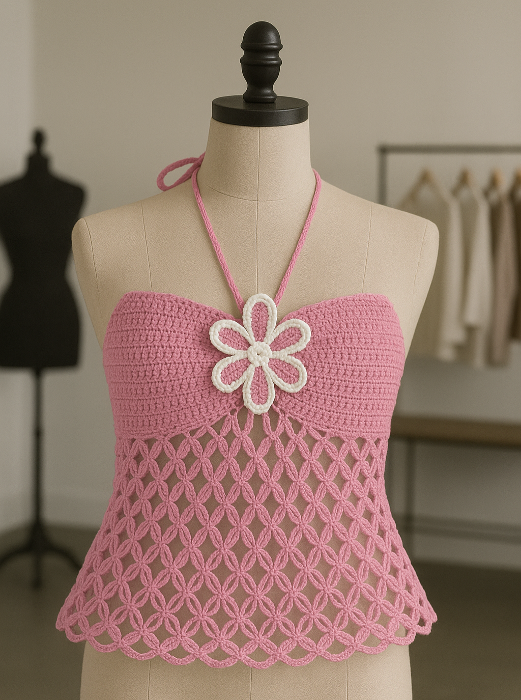 Crochet Boho Halter Top 🌸