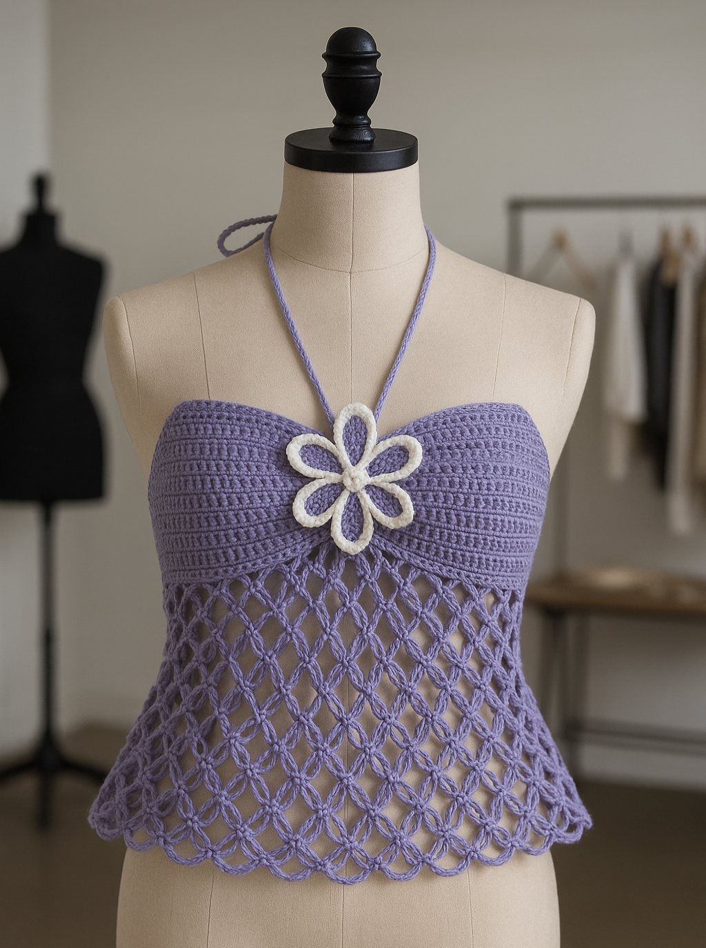 Crochet Boho Halter Top 🌸